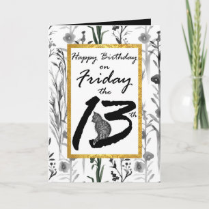 Alles Gute zum Geburtstag Freitag, den 13. Black C Karte
