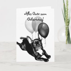 Alles Gute zum Geburtstag French Bulldog card Karte