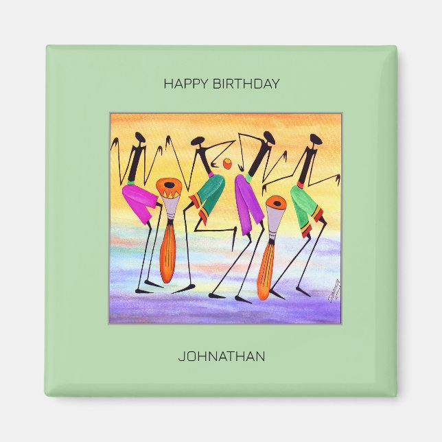 Alles Gute zum Geburtstag, Freude und Glück Magnet (Vorne)