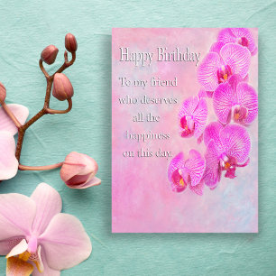 Alles Gute zum Geburtstag Freund Purpur Orchideen Karte