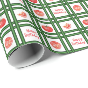 Alles Gute zum Geburtstag - Frisches Tomatenmuster Geschenkpapier