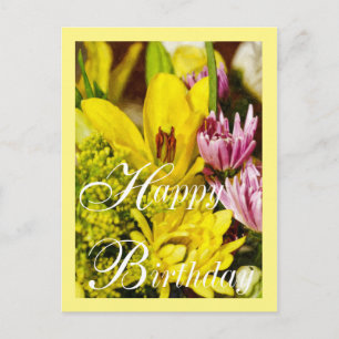 Alles Gute zum Geburtstag Frohe Blumenstrauß Maler Postkarte