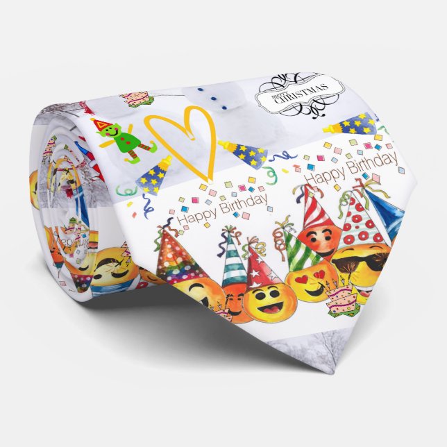 Alles Gute zum Geburtstag Frohe Weihnachten Krawat Krawatte (Gerollt)