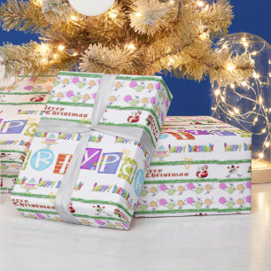 Alles Gute zum Geburtstag Frohe Weihnachtswrapping Geschenkpapier