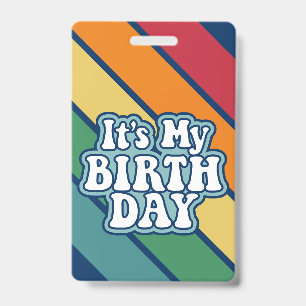 Alles Gute zum Geburtstag - Fröhliche Streifen-Reg Ausweis