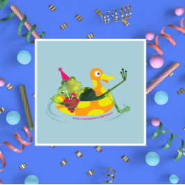 Alles Gute zum Geburtstag - Frosch Karte