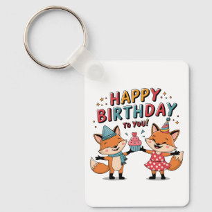 Alles Gute zum Geburtstag Füchse Schlüsselanhänger