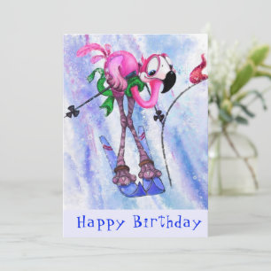 Alles Gute zum Geburtstag - Funny Pink Flamingo Sk