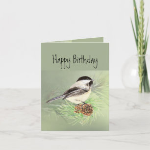Alles Gute zum Geburtstag für alle Chickadee Bird Dankeskarte