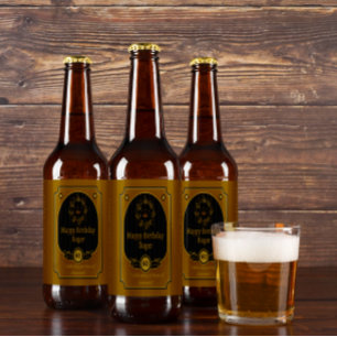 Alles Gute zum Geburtstag für einen Freund Detaill Bierflaschenetikett