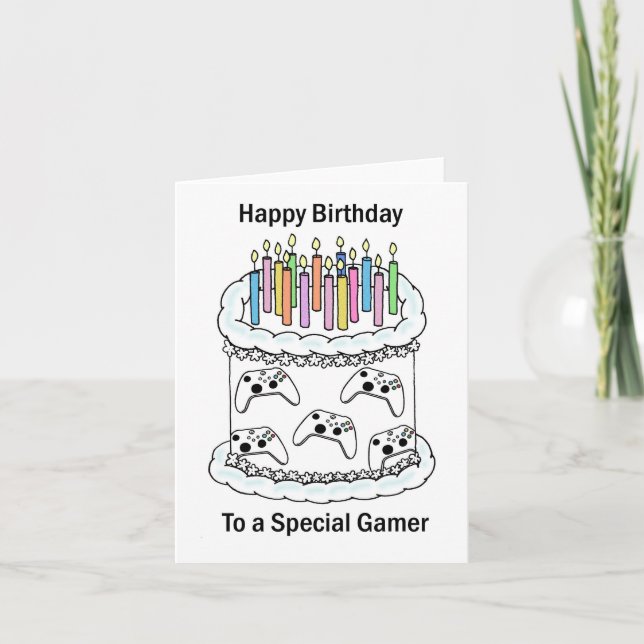 Alles Gute zum Geburtstag für Gamer Karte (Vorderseite)