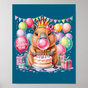 Alles Gute zum Geburtstag für süße Capybara-Births Poster