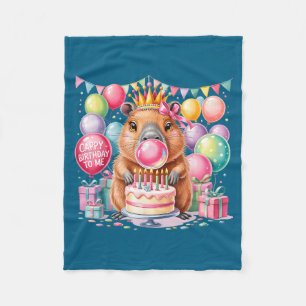 Alles Gute zum Geburtstag für süße Capybara-Geburt Fleecedecke