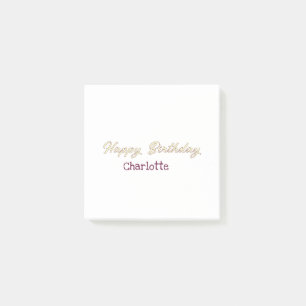 Alles Gute zum Geburtstag gelbes Maron Pastell mod Post-it Klebezettel