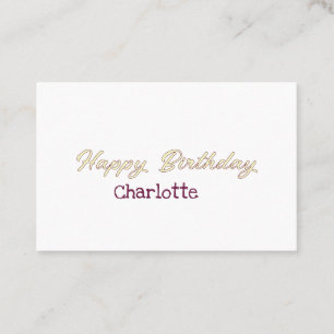 Alles Gute zum Geburtstag gelbes Maron Pastell mod Visitenkarte