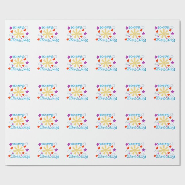 Alles Gute zum Geburtstag! Geschenkpapier (Flach)