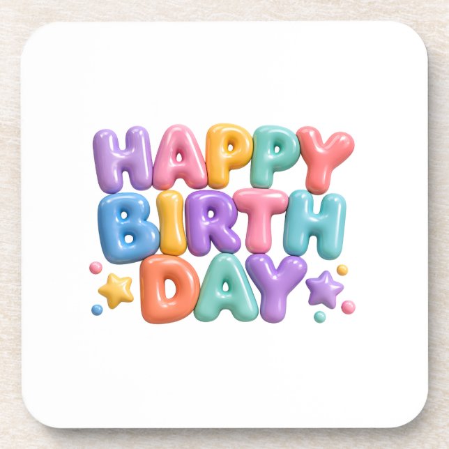 Alles Gute zum Geburtstag Getränkeuntersetzer (Vorderseite)