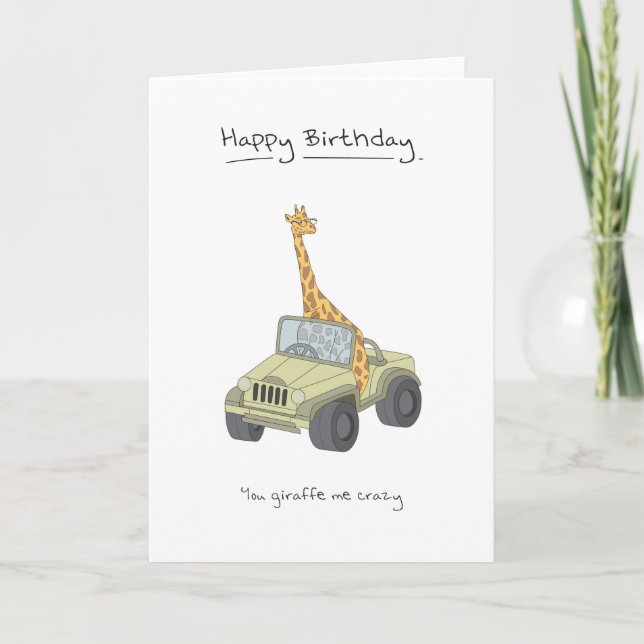 Alles Gute zum Geburtstag - Giraffe Karte (Vorderseite)