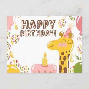 Alles Gute zum Geburtstag Giraffe Postkarte