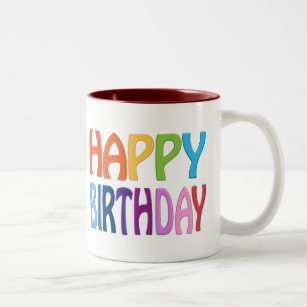 Alles Gute zum Geburtstag - glücklicher bunter Zweifarbige Tasse