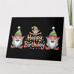 Alles Gute zum Geburtstag Gnom- und Elf-Design Karte