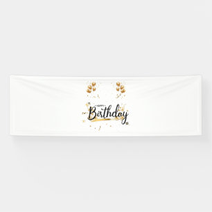Alles Gute zum Geburtstag Gold 2.5x8 Vinyl Banner