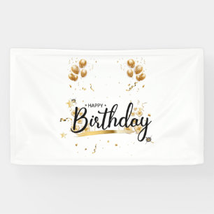 Alles Gute zum Geburtstag Gold 3x5 Vinyl Banner