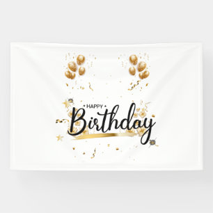 Alles Gute zum Geburtstag Gold 4x6 Vinyl Banner