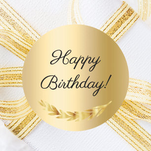 Alles Gute zum Geburtstag Gold-Dekor Runder Aufkleber