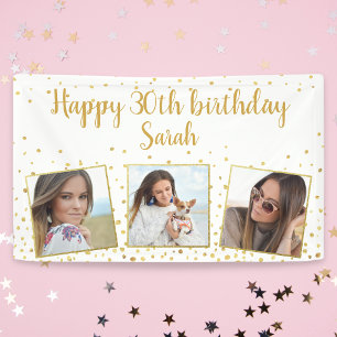 Alles Gute zum Geburtstag Gold Glitzer Fotos jedes Banner