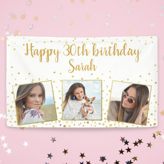 Alles Gute zum Geburtstag Gold Glitzer Fotos jedes Banner