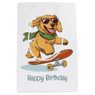 Alles Gute zum Geburtstag Golden Retriever Hund Sk Mittlere Geschenktüte