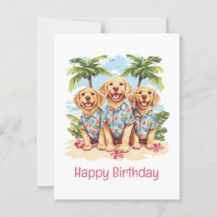 Alles Gute zum Geburtstag Golden Retriever Hunde H Postkarte