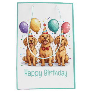 Alles Gute zum Geburtstag Golden Retriever Hunde Mittlere Geschenktüte
