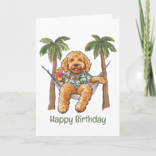 Alles Gute zum Geburtstag Goldendoodle Hund in haw Karte