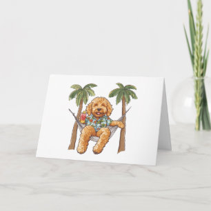 Alles Gute zum Geburtstag Goldendoodle Hund in haw Karte