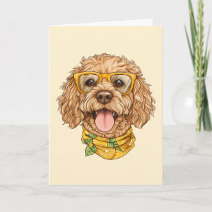 Alles Gute zum Geburtstag Goldendoodle Hund Sonnen Karte