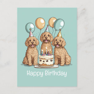 Alles Gute zum Geburtstag Goldendoodle Hunde Postkarte