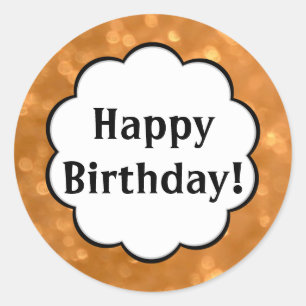 Alles Gute zum Geburtstag - goldener runder Aufkleber