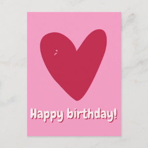 Alles Gute zum Geburtstag - Große Himbeere Rosa He Postkarte