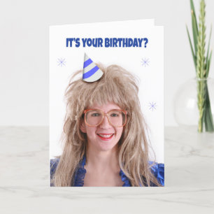 Alles Gute zum Geburtstag, großes Haar, 80er-Mädch Feiertagskarte