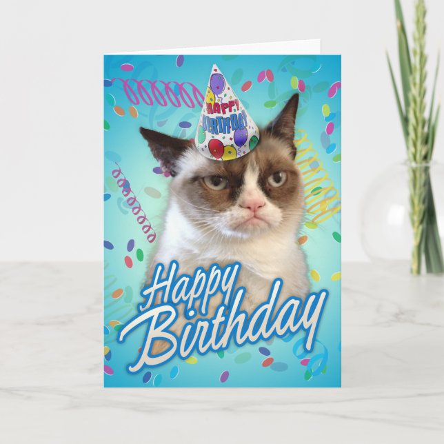 Alles Gute zum Geburtstag Grumpy Cat Karte (Vorderseite)