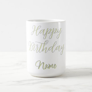 Alles Gute zum Geburtstag grün pastell grau Name D Kaffeetasse