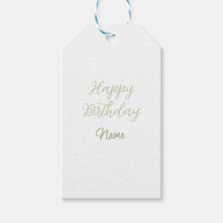 Alles Gute zum Geburtstag grün pastellgrau Name Da Geschenkanhänger