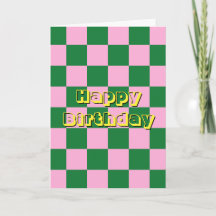 Alles Gute zum Geburtstag, grün, rosa und gelber Z