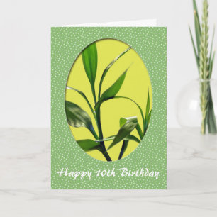 Alles Gute zum Geburtstag, grüne Glücksbambusblätt Karte