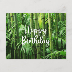 Alles Gute zum Geburtstag Grüner Bambuswald Postkarte