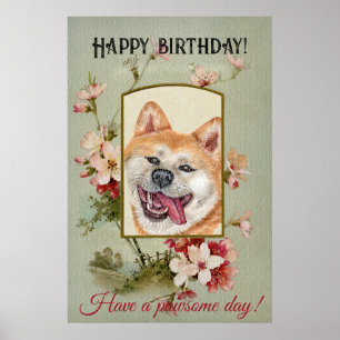 Alles Gute zum Geburtstag Gruß Akita inu Poster