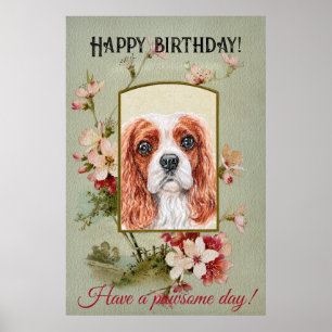 Alles Gute zum Geburtstag Gruß King Charles Spanie Poster