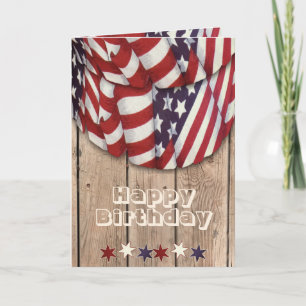 Alles Gute zum Geburtstag Grüße Rot, Weiß und Blau Karte